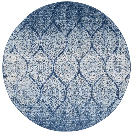 Safavieh 5 ft. 3 in. x 5 ft. 3 in. Madison Power Loomed Round Area Rug; Navy & Blue MAD604N-5R